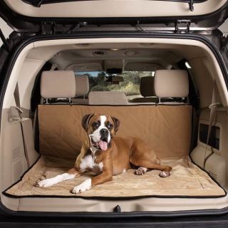 Quilted Suede Microfiber Car Cargo Cover Dog Pet Cappuccino Tan