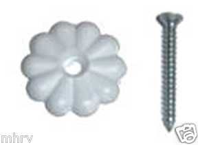200 Mobile Home RV White 1 1/8 Ceiling Rosette Buttons w/Screws Free