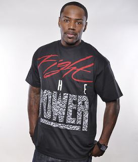 SNEAKTIP FIGHT THE POWER AIR FLIGHT CEMENT RETRO BLACK RED TEE T SHIRT