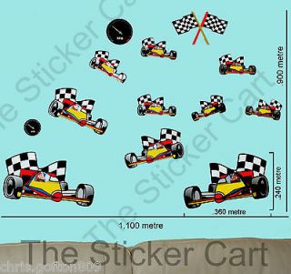 STICKER Boys Childrens Room Custom / Personalised Name Racing Car CN5