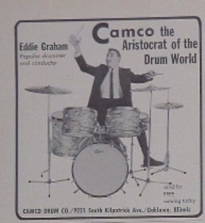1967 Eddie Graham plays Camco drums print Ad