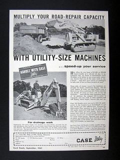 Case Utility Size Model 310 Crawler Loader Backhoe 1961 print Ad
