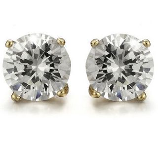 18k Gold Filled Big 3 Carats Top Quality CZ Crystals Stud earrings