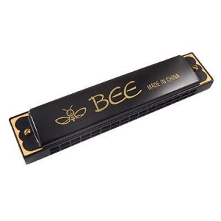 Muscial Instrument Double Row 32 Hole Black Metal Bee Harmonica Mouth