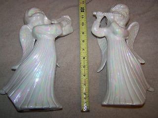Vintage Ceramic Atlantic Mold Iridescent christmas angle Figurines 12