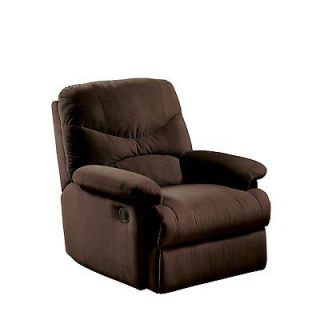 Acme Oakwood Chocolate Microfiber Recliner Seat Sit Comfort Read