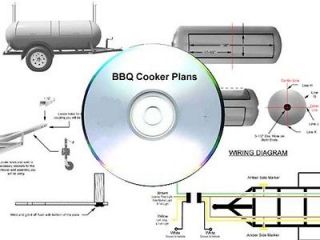 Build a BBQ Barbeque Cooker Smoker w/ Trailer Plans on CD