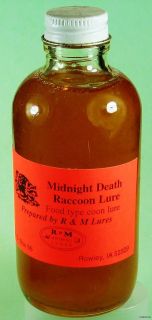 Raccoon Trapping Lure RM Lures Midnight Death coon attractant 4 oz jar
