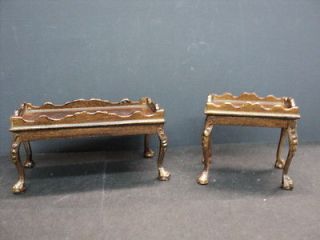 DOLLHOUSE BESPAQ WALNUT BUTLERS COFFEE TABLE AND END TABLE