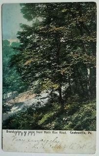 1908 Brandywine from Rock Run Road Coatesville PA Vintage Postcard L9