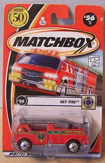 ctd Matchbox 2002 #056 Sky Fire Bucket Truck red/gree n/waterdragons