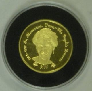 Sierra Leone 1997 $100 Gold Coin Princess Diana Commem.