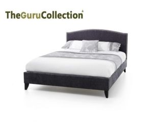 Stunning 6ft 180cm Super King size bed Charcoal soft Chenille