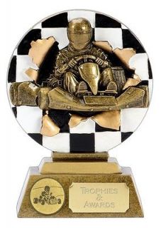 KARTING Go Karts TROPHY INCLUDING ENGRAVING CHOICE OF 3 COLOURS NEW