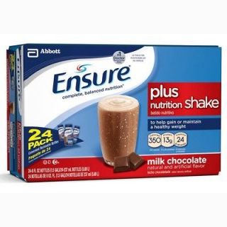 Ensure Plus Creamy Milk Chocolate Shake   24 x 8 oz. bottles