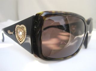 Chopard SCH 065S 0722 Sunglasses Glasses Black Brown Authentic