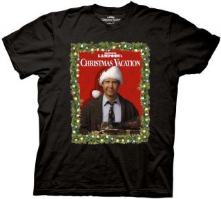 Christmas Vacation Clark Griswold Pile of Gifts Black T shirt