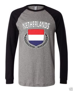 Netherlands Coat Of Arms Long Sleeve Baseball T shirt Dutch Europe