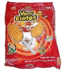 Vero ELOTE corn lollipop w/chili   Original Mexican candy 40 pieces