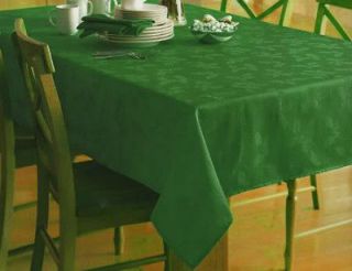 Holly Berries Green Christmas Fabric Tablecloth 70 Round St Nicholas
