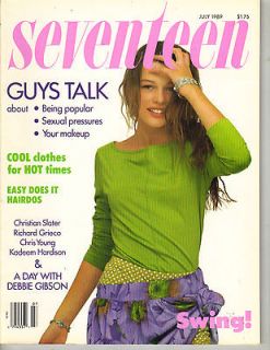 MILLA JOVOVICH Seventeen Magazine 7/89 DEBBIE GIBSON CHRISTIAN SLATER