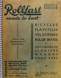 1937 Rollfast Consolidated Bicycle & Toy Co CATALOG of antique bikes