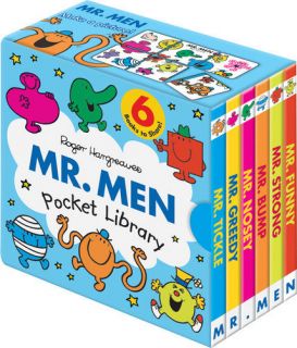 Mr. Men Pocket Library 6 Board Children Books Collection Set Brand New