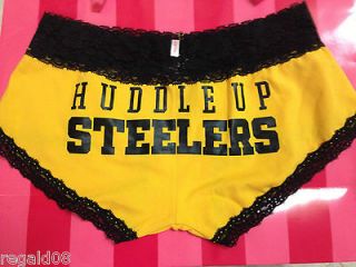 NWT. VICTORIAS SECRET PINK L E NFL STEELERS CHEEKY PANTY S