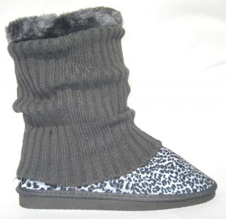 BLACK LEOPARD CHEETAH BOOTS W/ SOCK COVER ~ SHEARLING ~ CARDY