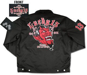 LUCKY 13 GREASE GAS GLORY DEVIL CHINO JACKET COAT TATTOO GOTH