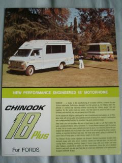 Chinook Ford 18 Plus Motorhome brochure c1970