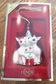 Gorgeous Lenox Rudolph and Clarice pretty Christmas ornament with tree
