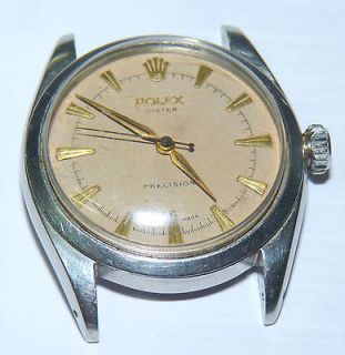 Brevet Precision 6422 Oyster Manual Wind SS Circa 1950s mens watch