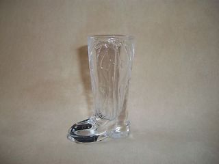 Glass Western Cowboy Boot Shot Glass Made By Circleware, BRAND