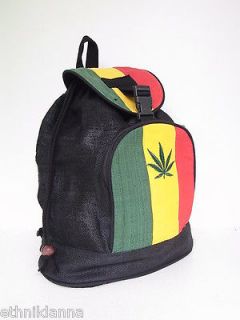 Hemp Rasta Rastafarian Marijuana Ganga Leaf Jamaican Book Bag Backpack