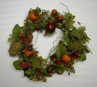 Country Door Fruit & Pine Cone FALL AND WINTER WREATH   Brand New