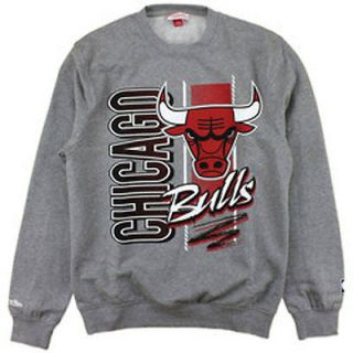 Chicago Bulls Mitchell & Ness Gray Zig Zag Crewneck Sweatshirt XXL