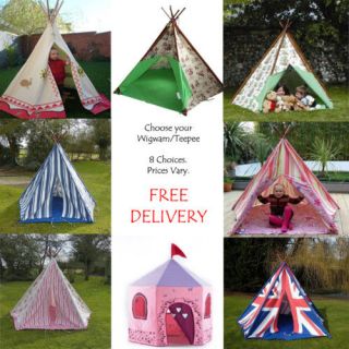 WIGWAM TENTS TEEPEE, CHILDRENS PLAY TENTS GARDEN TOYS