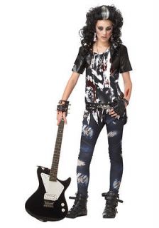 Brand New Rocked Out Zombie Gothic Rock Star Tween Costume