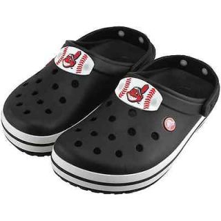 Cleveland Indians Ladies Crocband Crocs   Black