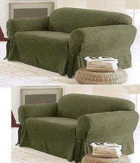 PC Soft Micro Suede Couch Sofa Loveseat Slip cover Sage Green New