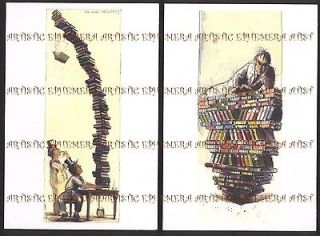 Note Card #A02 teNeues Set of 2 ~ BOOKWORM Unsteady Thesis, Change of