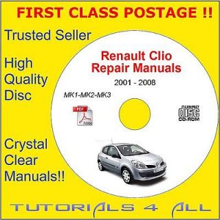 2001 2008 Renault Clio Workshop / Service / Repair manual Engine CD