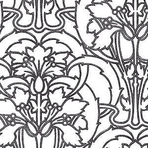 12/31cm Wallpaper SAMPLE Art Nouveau Style Black and White