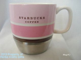 Coffee Mug STARBUCKS CUP URBAN 2007 Stainless Steel PINK Stripe 3 3/4