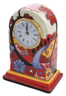 Old Tupton Ware Hand Painted Cliff Dawn Design Mantel Clock