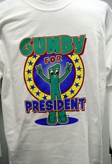 NEW GUMBY FOR PRESIDENT T SHIRT ADULT MED TEE SHIRT character
