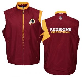 Reebok Washington Redskins NFL Football Mens Coaches Zip Up Vest