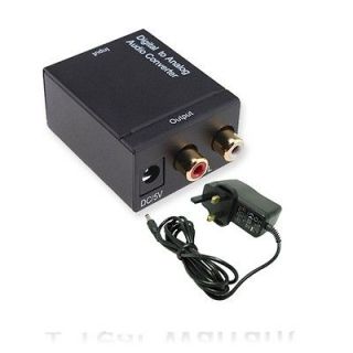 Optical Coax Coaxial Toslink to Analog RCA L/R Audio Converter Adaptor