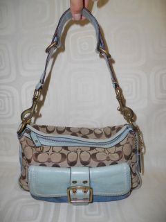 Coach 7063 Legacy Limited Edition Blue Signature Suede/Leather Trim